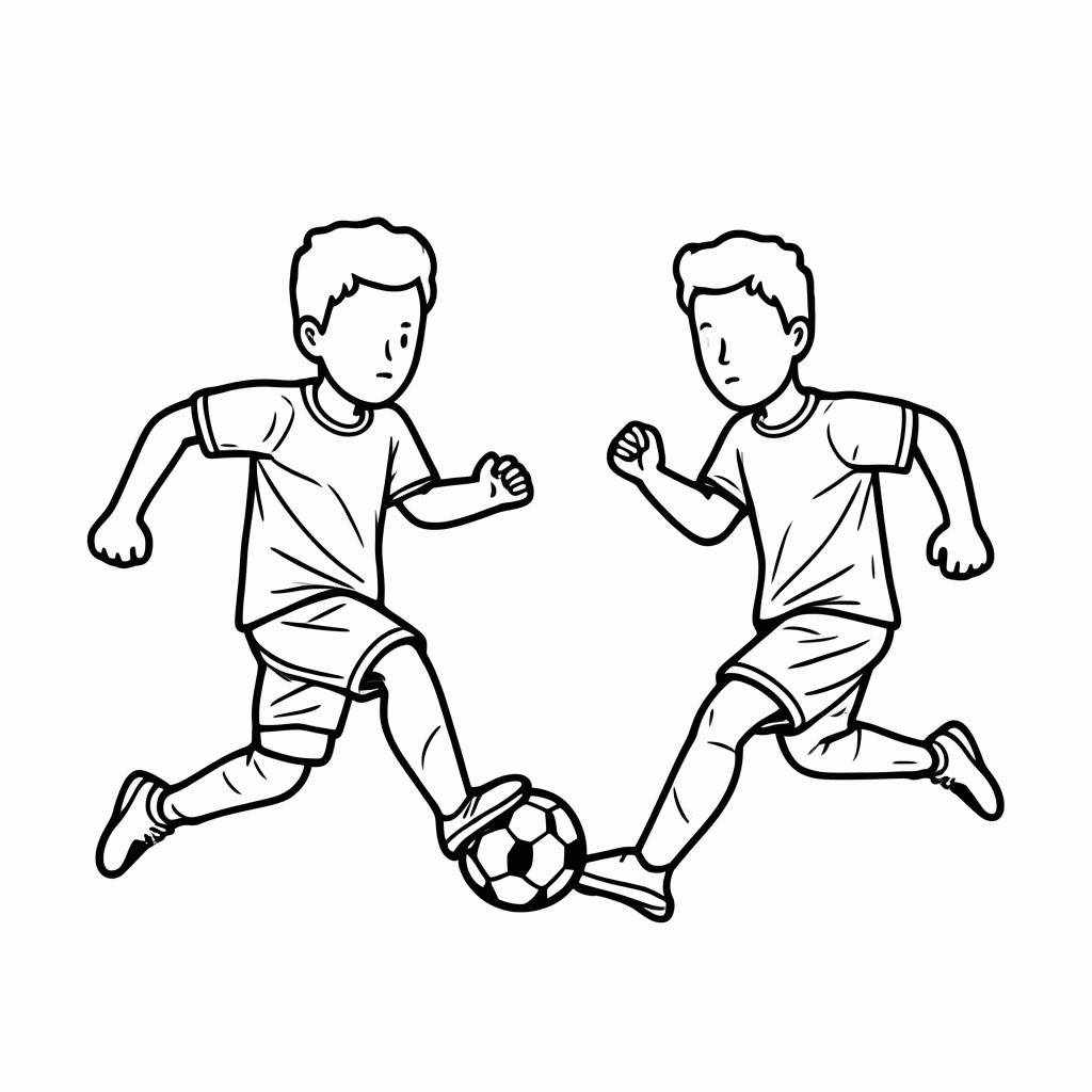Desenho de Drible no Adversário para colorir e imprimir grátis em folha A4