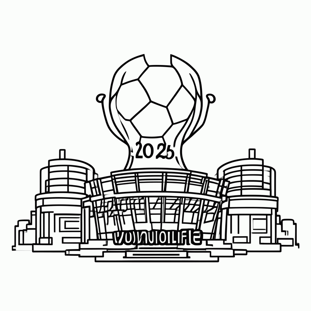 Desenho de Estádio MetLife (Nova York) para colorir e imprimir grátis em folha A4