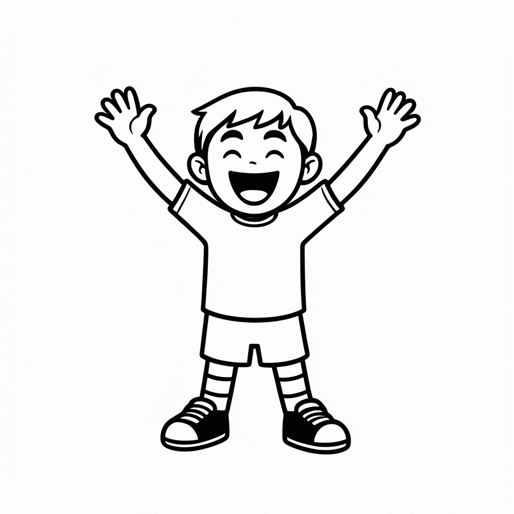 Desenho de Jogador Comemorando o Gol para colorir e imprimir grátis em folha A4