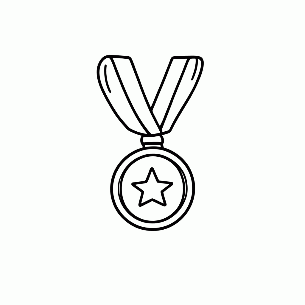 Desenho de Medalha da Copa para colorir e imprimir grátis em folha A4