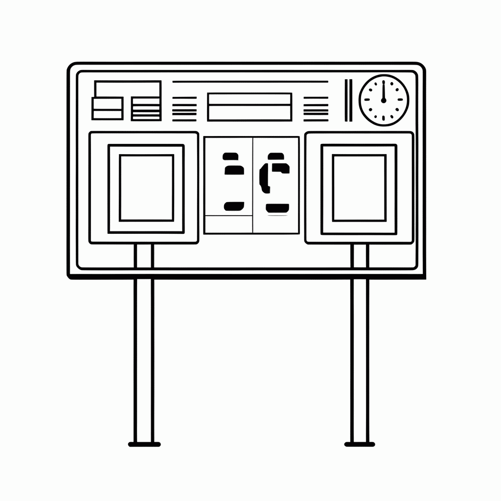 Desenho de Placar Eletrônico do Jogo para colorir e imprimir grátis em folha A4