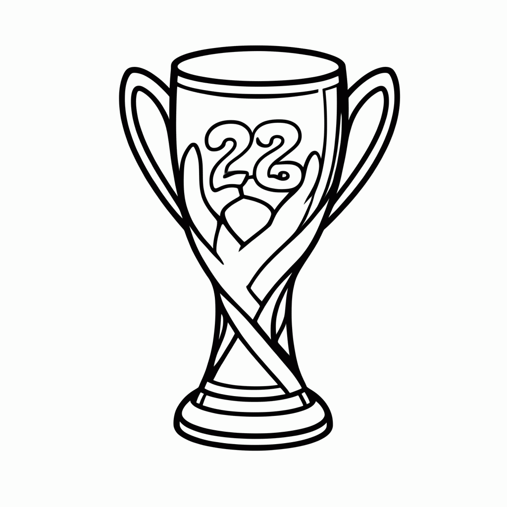 Desenho de Pôster da Copa 2026 para colorir e imprimir grátis em folha A4
