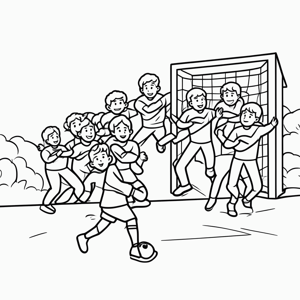 Desenho de Tiro Livre na Barreira para colorir e imprimir grátis em folha A4