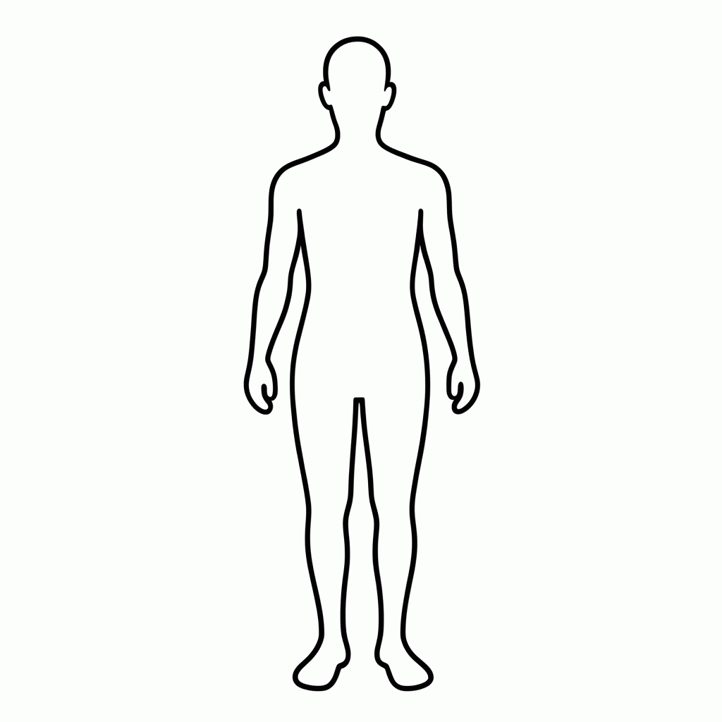 Desenho de Corpo Humano Completo para colorir e imprimir grátis em folha A4