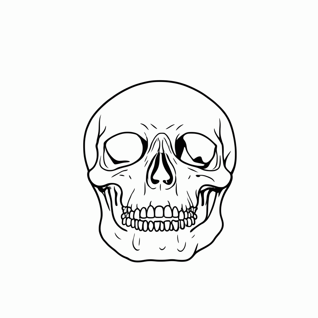 Desenho de Cranio para colorir e imprimir grátis em folha A4