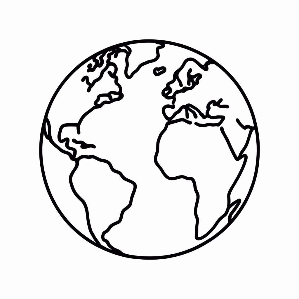 Desenho de Planeta Terra para colorir e imprimir grátis em folha A4