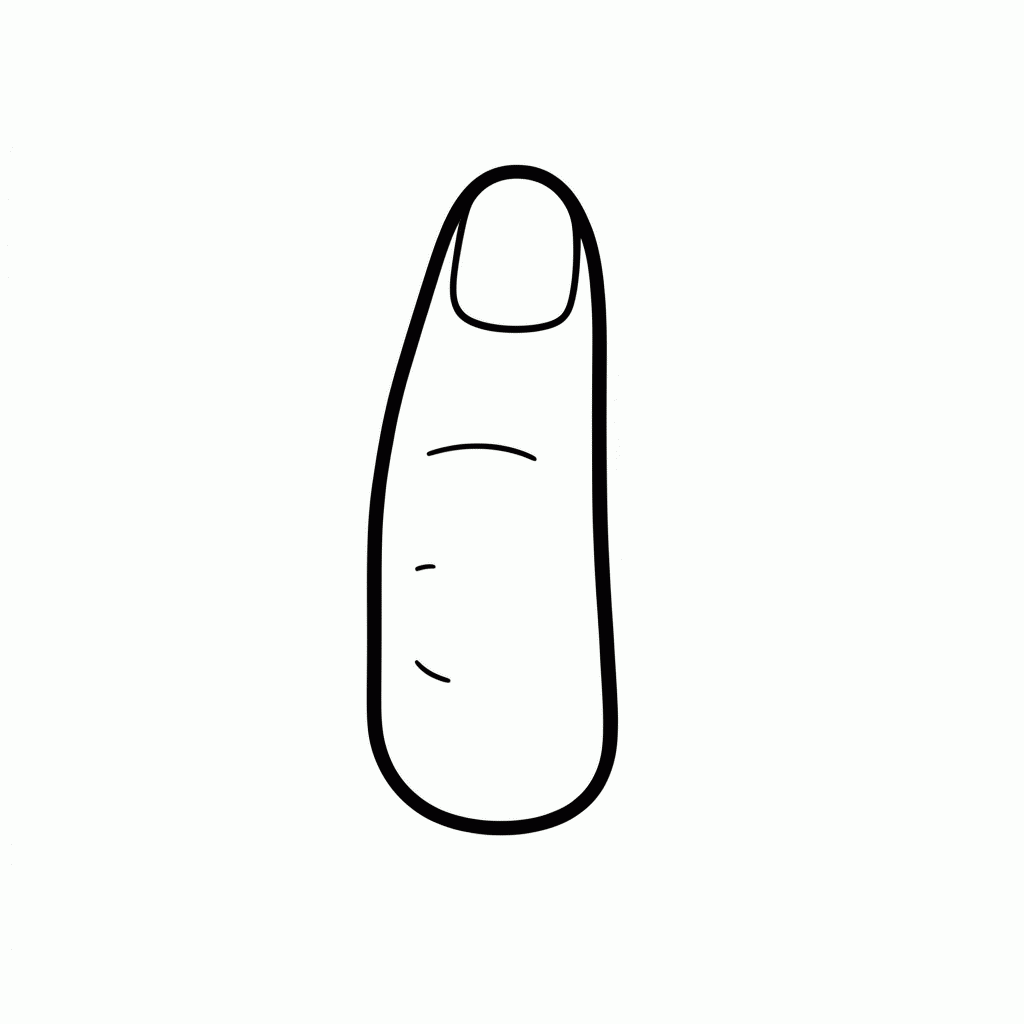 Desenho de Unha Com Dedo para colorir e imprimir grátis em folha A4