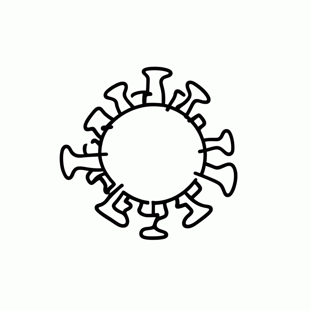 Desenho de Virus para colorir e imprimir grátis em folha A4
