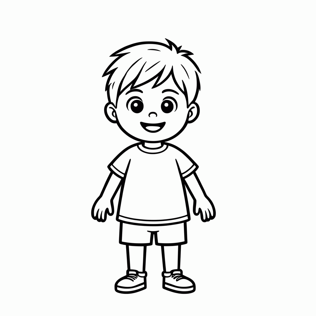 Desenho de Crianca Corpo para colorir e imprimir grátis em folha A4