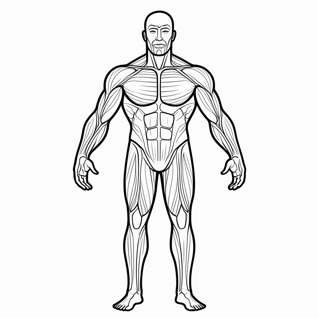 Desenho de Musculos para colorir e imprimir grátis em folha A4