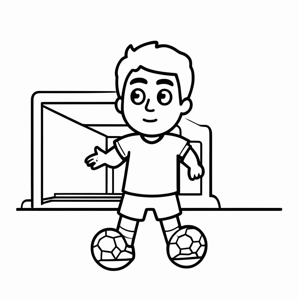 Desenho de Matheus Cunha (atacante) para colorir e imprimir grátis em folha A4