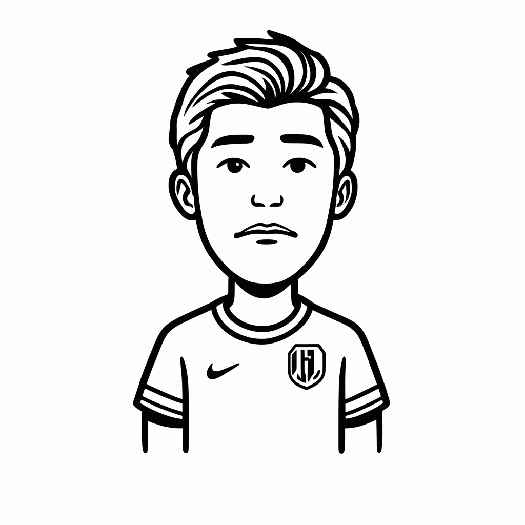 Desenho de Cristiano Ronaldo (Portugal) para colorir e imprimir grátis em folha A4