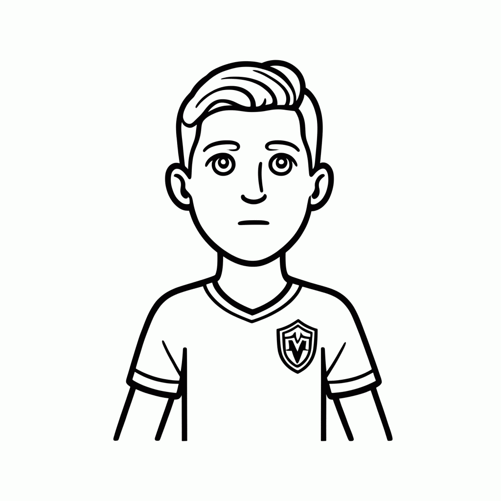 Desenho de Erling Haaland (Noruega) para colorir e imprimir grátis em folha A4