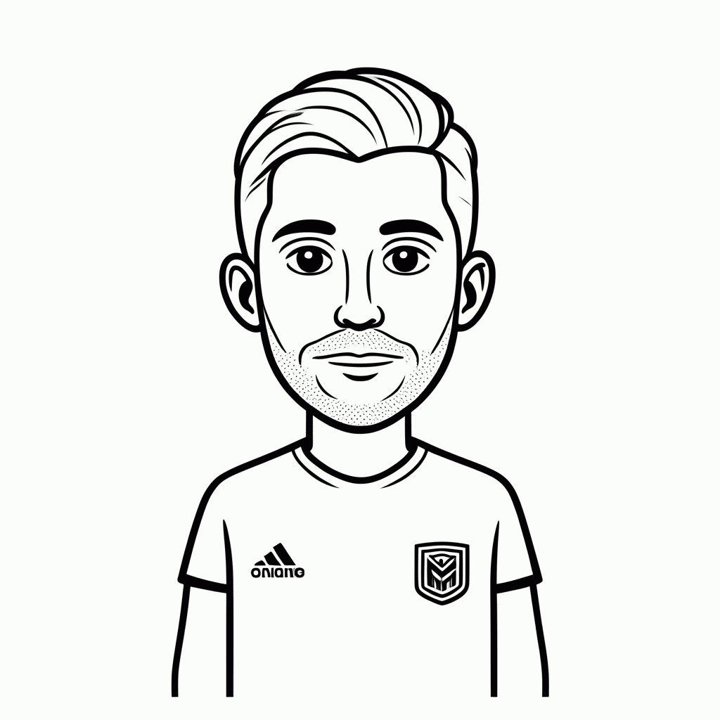 Desenho de Virgil van Dijk (Holanda) para colorir e imprimir grátis em folha A4