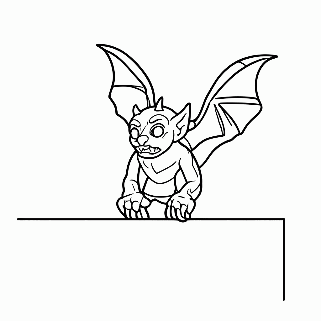 Desenho de Gárgula para colorir e imprimir grátis em folha A4