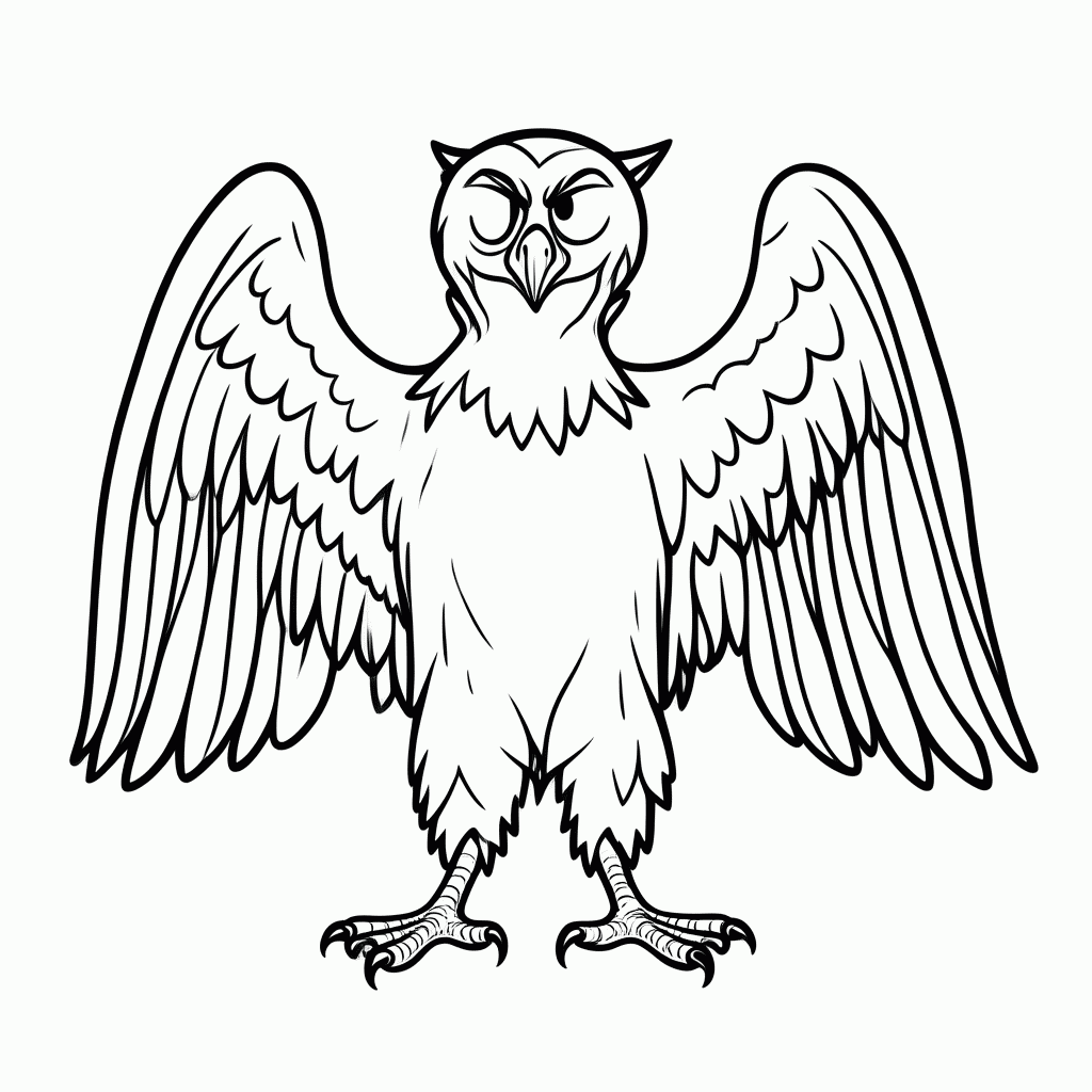 Desenho de Harpia para colorir e imprimir grátis em folha A4