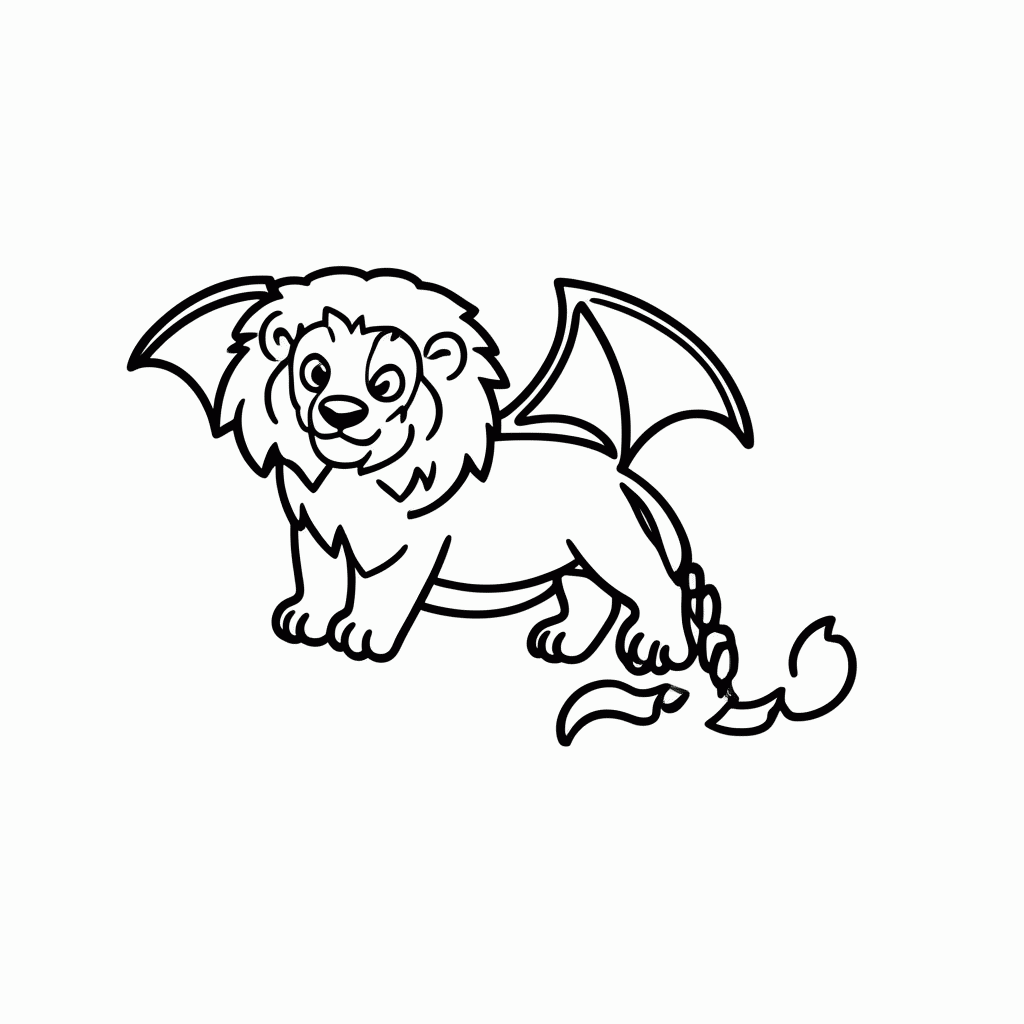 Desenho de Mantícora para colorir e imprimir grátis em folha A4