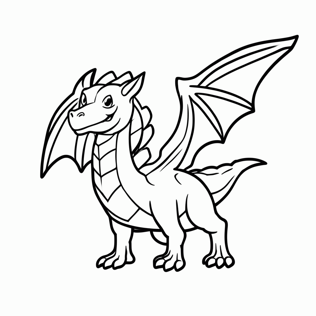Desenho de Wyvern para colorir e imprimir grátis em folha A4