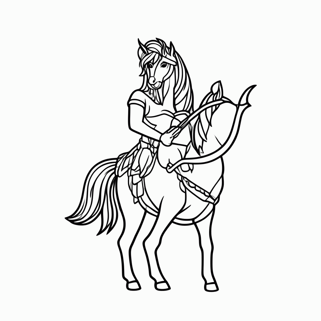 Desenho de Centauro para colorir e imprimir grátis em folha A4