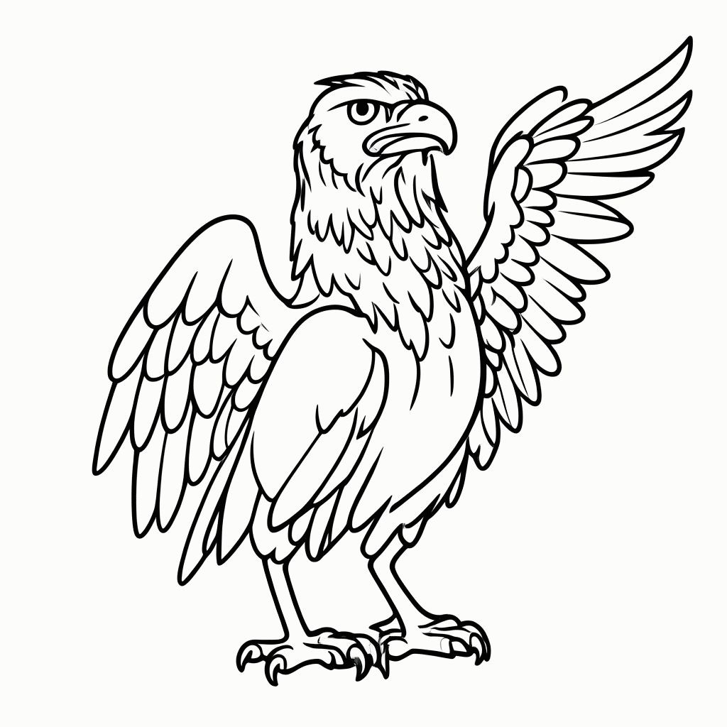 Desenho de Grifo para colorir e imprimir grátis em folha A4