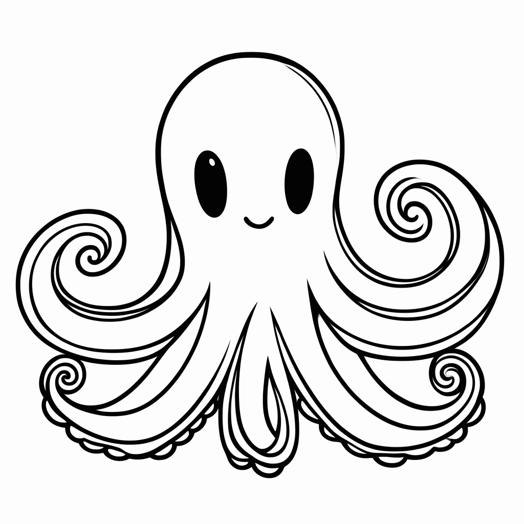 Desenho de Kraken para colorir e imprimir grátis em folha A4