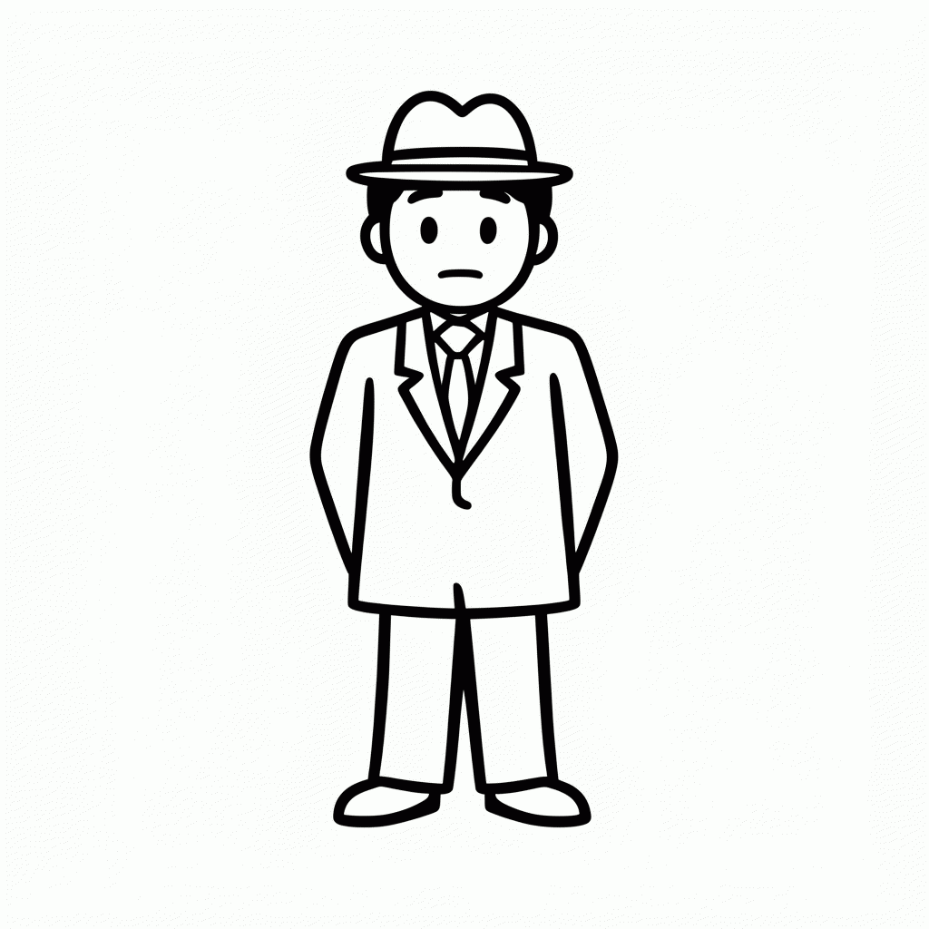 Desenho de L Lawliet Detetive para colorir e imprimir grátis em folha A4