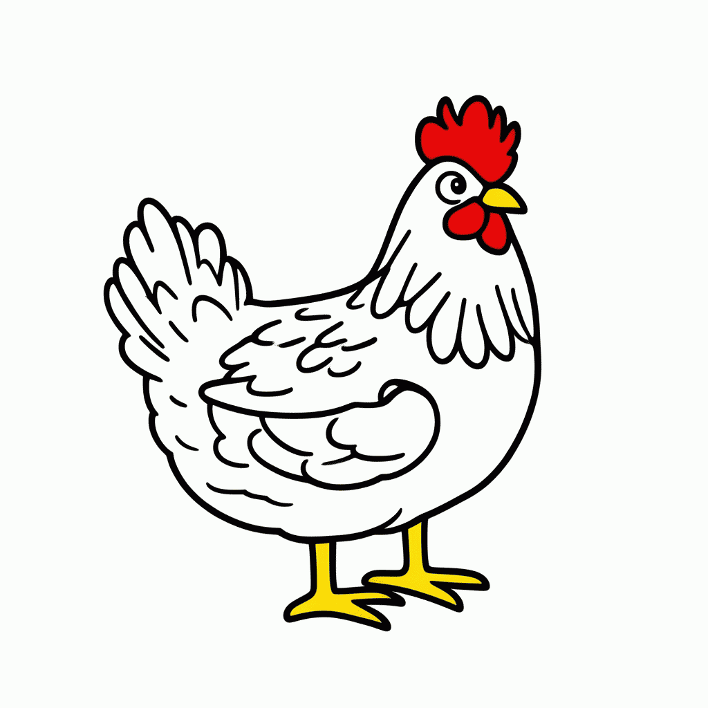 Desenho de Galinha Pintadinha para colorir e imprimir grátis em folha A4