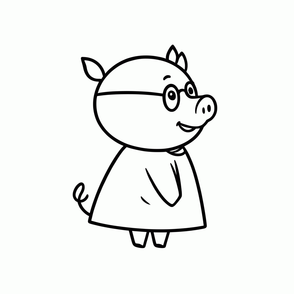 Desenho de Mama Pig para colorir e imprimir grátis em folha A4