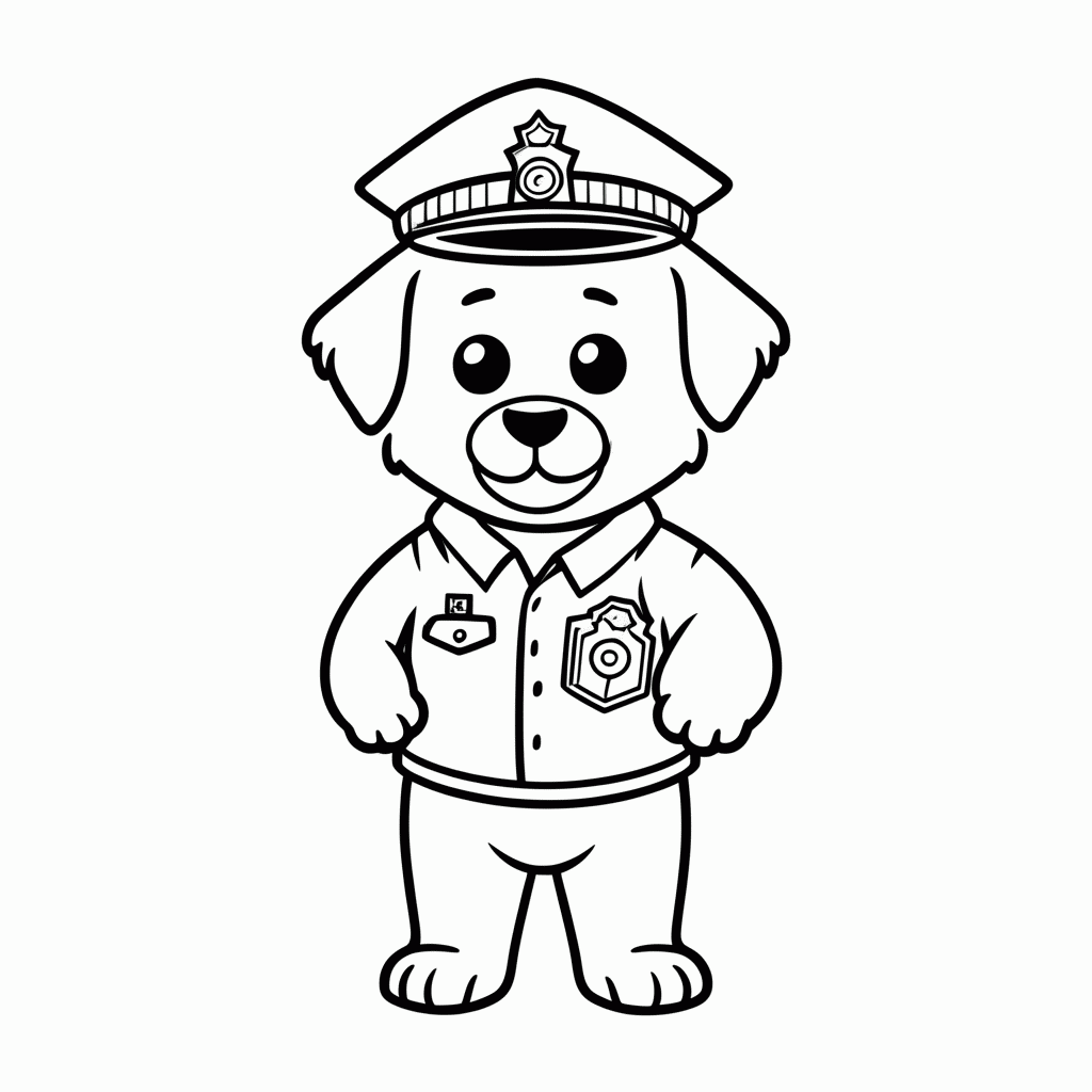 Desenho de Patrulha Canina Chase para colorir e imprimir grátis em folha A4