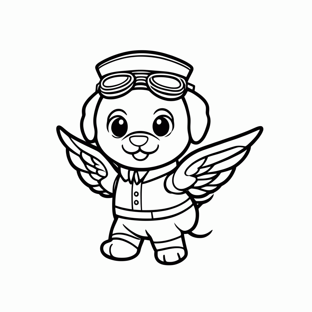 Desenho de Patrulha Canina Skye para colorir e imprimir grátis em folha A4