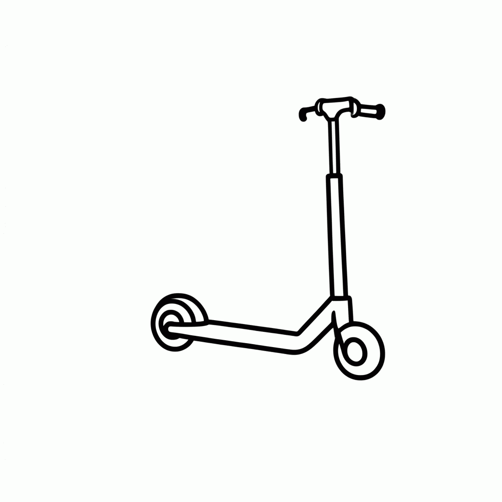Desenho de Patinete para colorir e imprimir grátis em folha A4