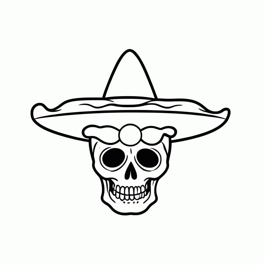 Desenho de Sombrero Mexicano para colorir e imprimir grátis em folha A4