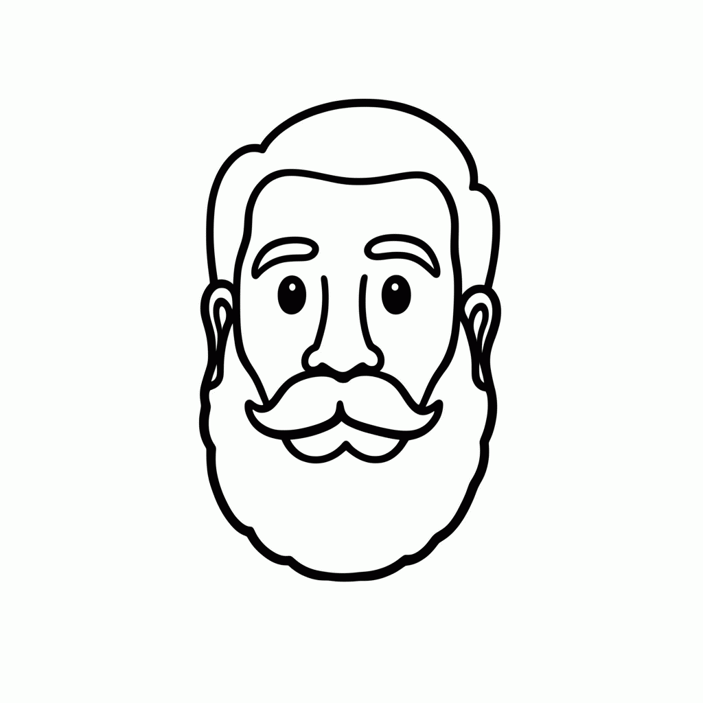Desenho de Barba Do Papai para colorir e imprimir grátis em folha A4