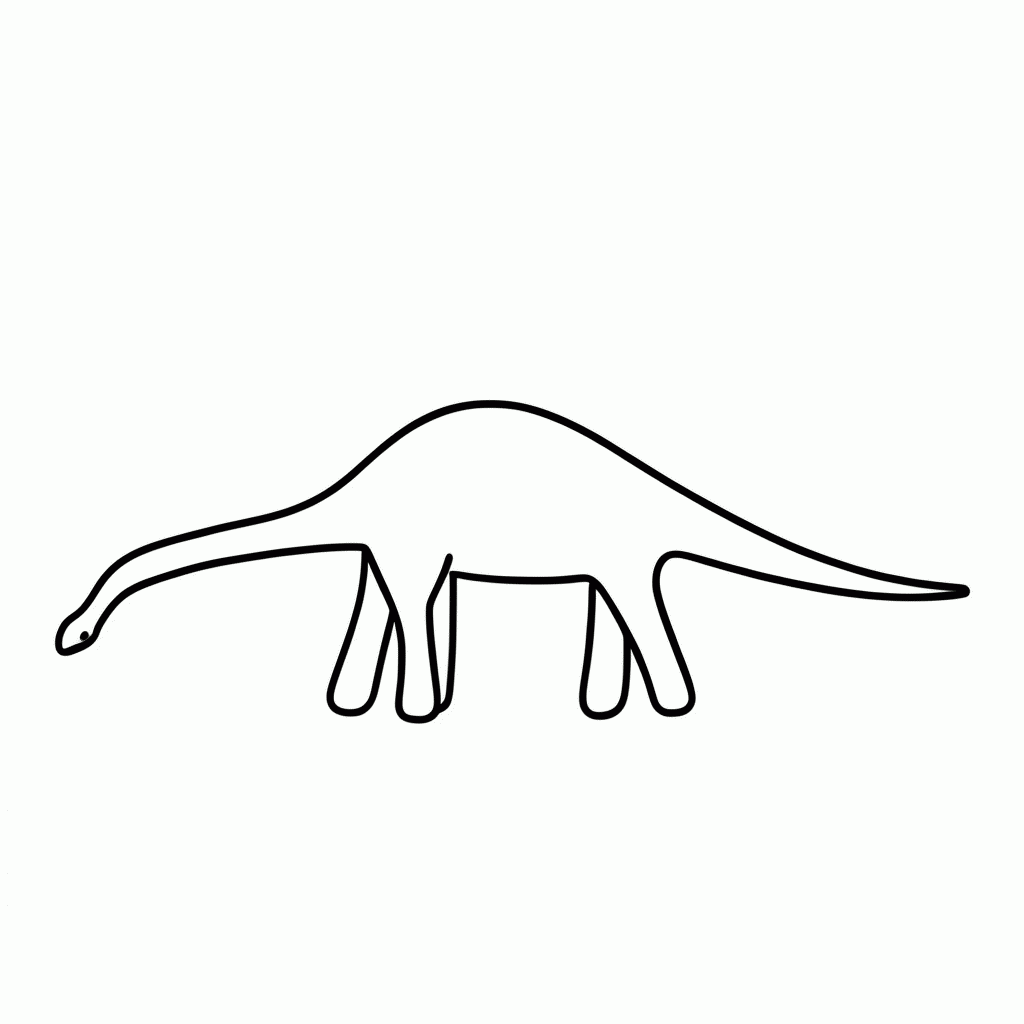 Desenho de Diplodocus para colorir e imprimir grátis em folha A4