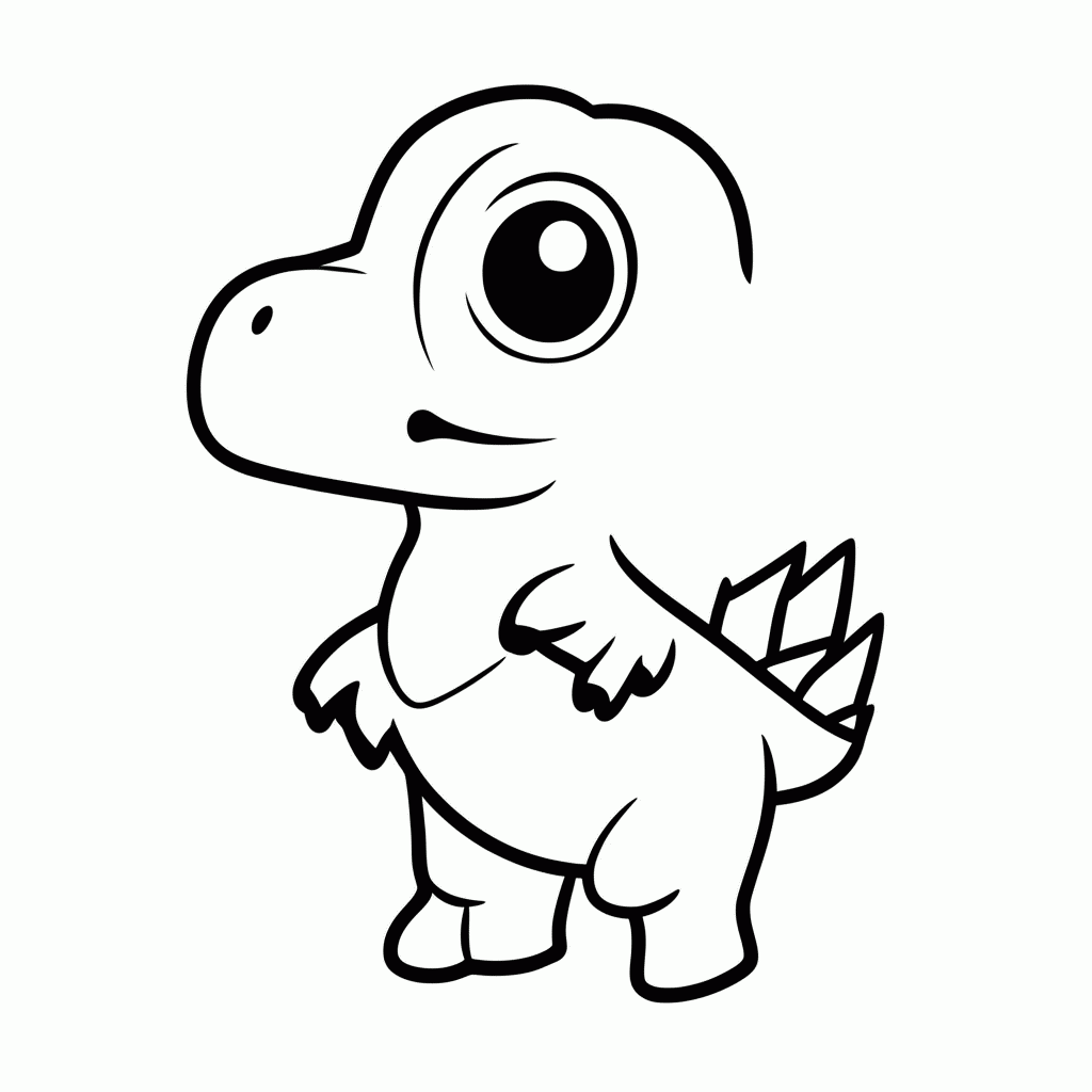 Desenho de Filhote De T Rex para colorir e imprimir grátis em folha A4