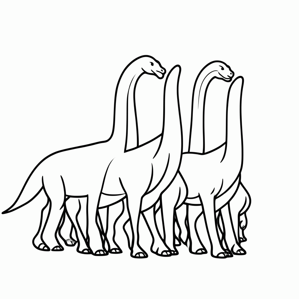 Desenho de Manada De Dinossauros para colorir e imprimir grátis em folha A4