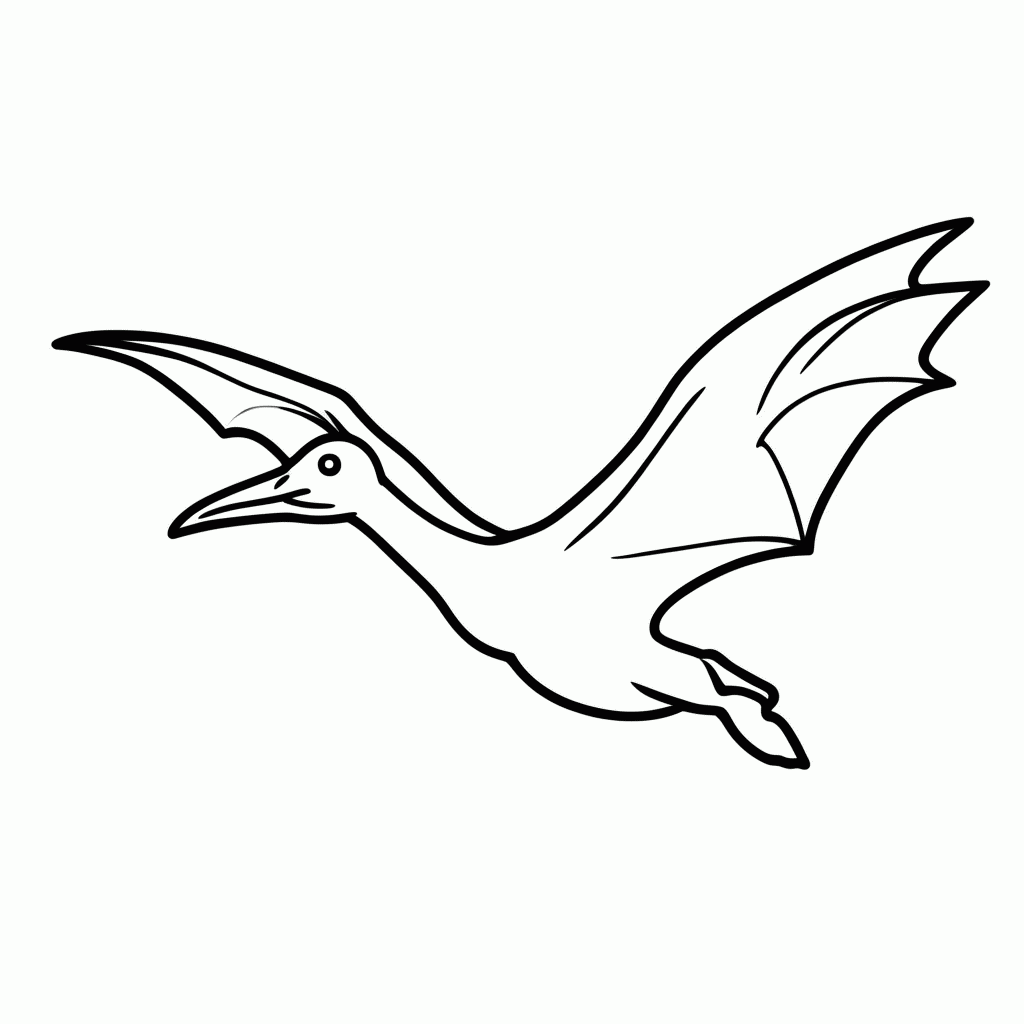 Desenho de Pteranodon para colorir e imprimir grátis em folha A4