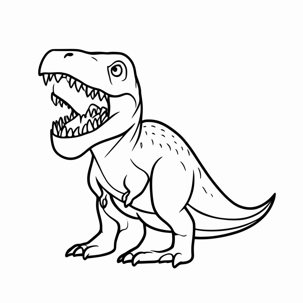 Desenho de T Rex Tiranossauro para colorir e imprimir grátis em folha A4
