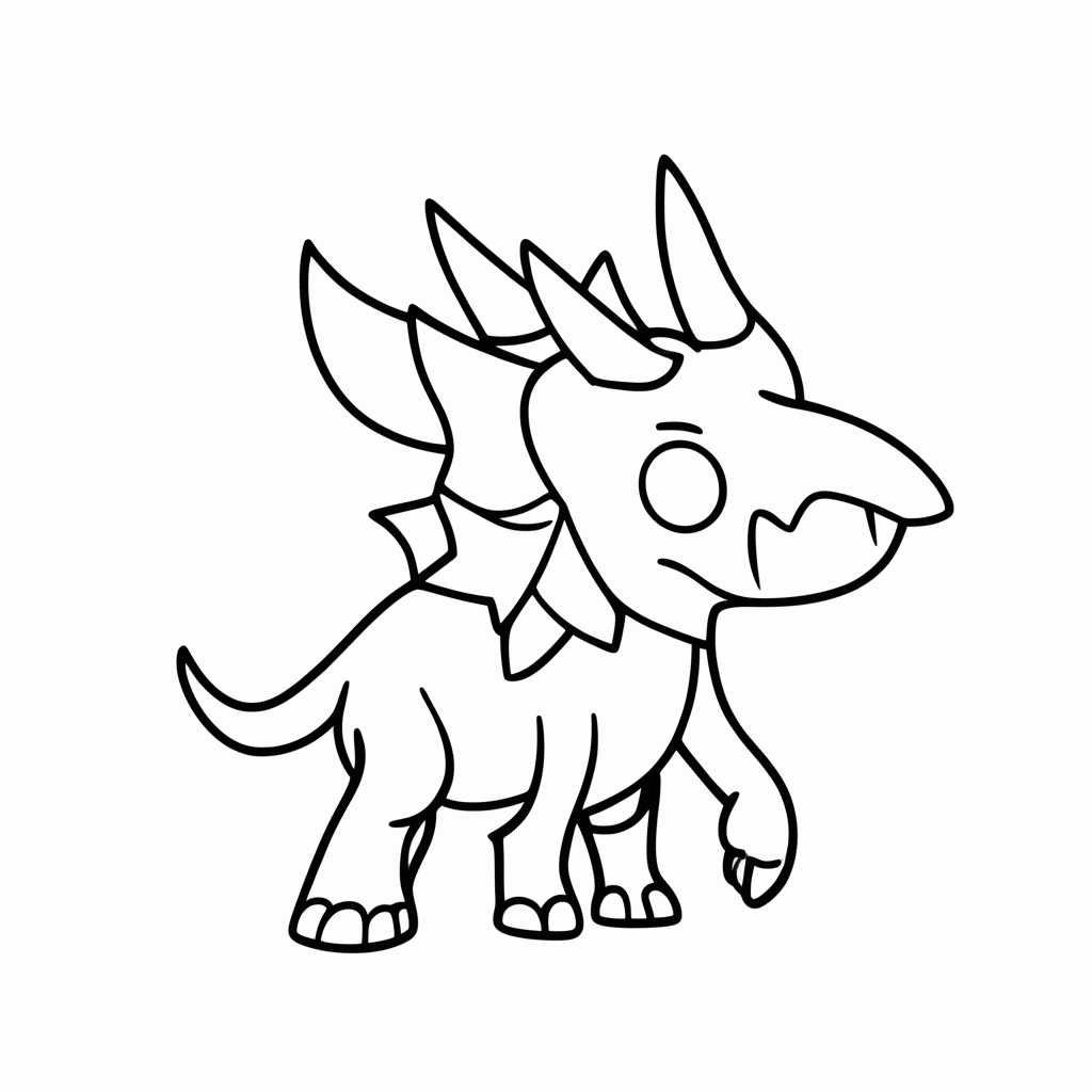 Desenho de Triceratops para colorir e imprimir grátis em folha A4