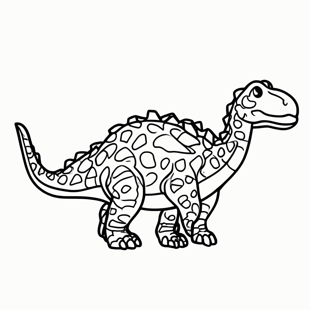 Desenho de Anquilossauro para colorir e imprimir grátis em folha A4