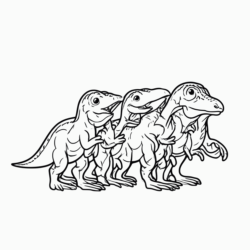 Desenho de Matilha de Raptors para colorir e imprimir grátis em folha A4