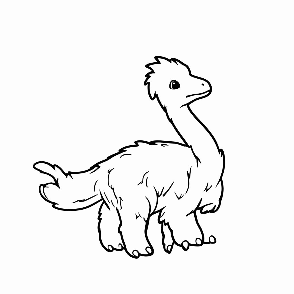 Desenho de Terizinossauro para colorir e imprimir grátis em folha A4