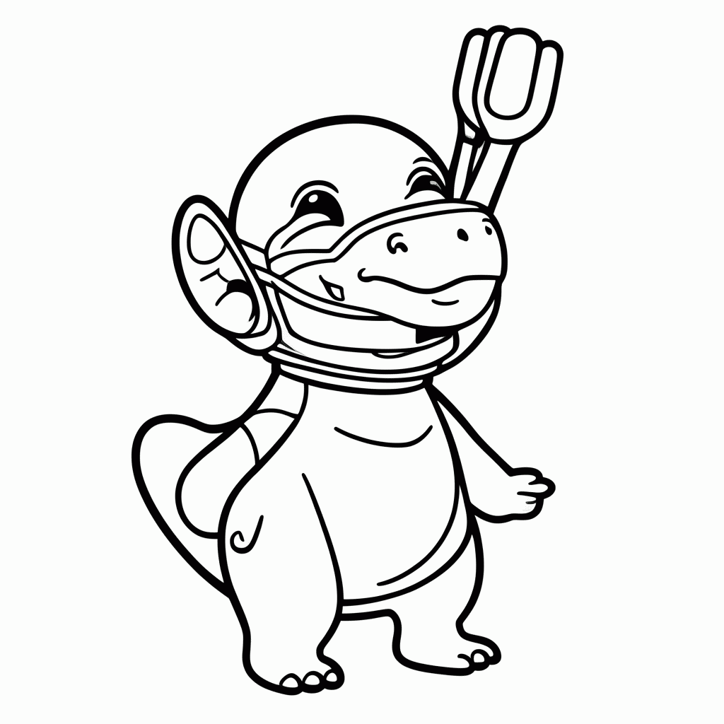 Desenho de Dino Dentista para colorir e imprimir grátis em folha A4