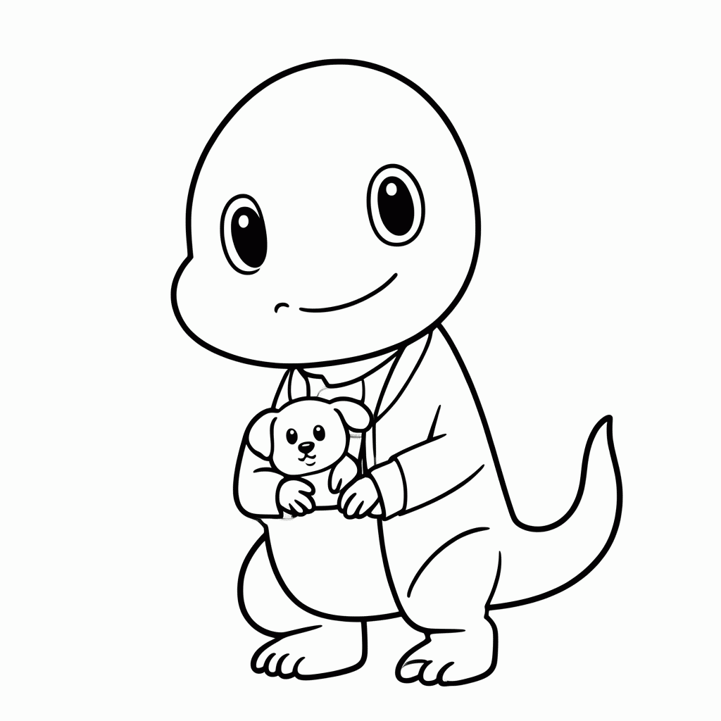 Desenho de Dino Veterinário para colorir e imprimir grátis em folha A4