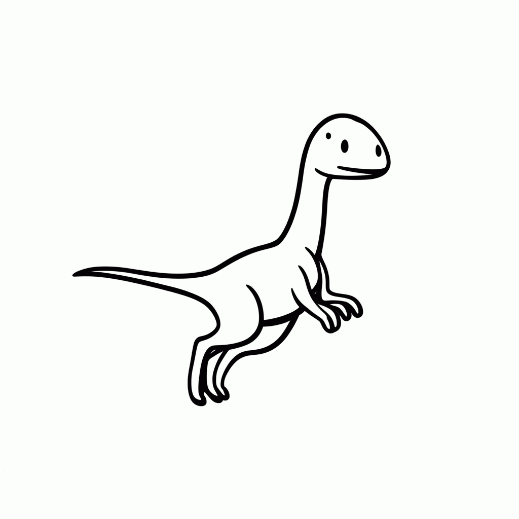 Desenho de Compsognathus para colorir e imprimir grátis em folha A4