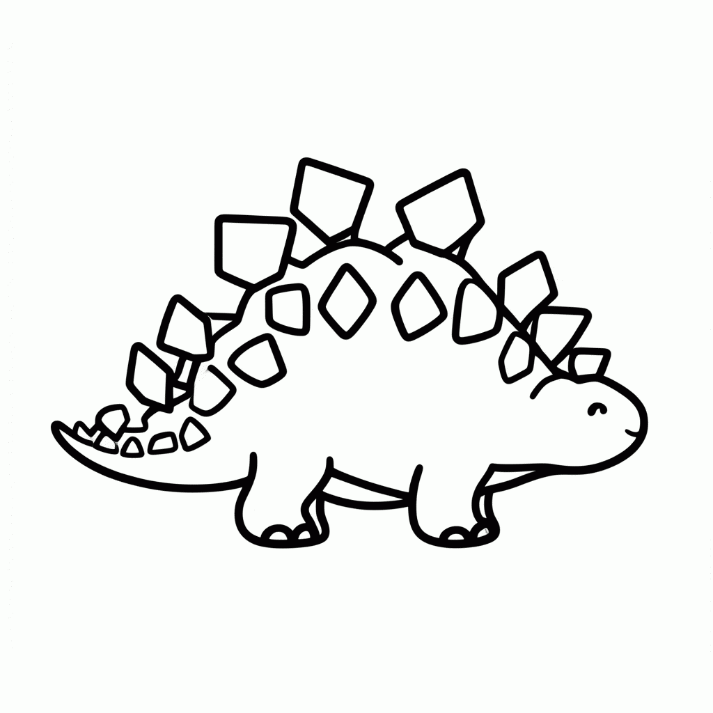 Desenho de Estegossauro para colorir e imprimir grátis em folha A4