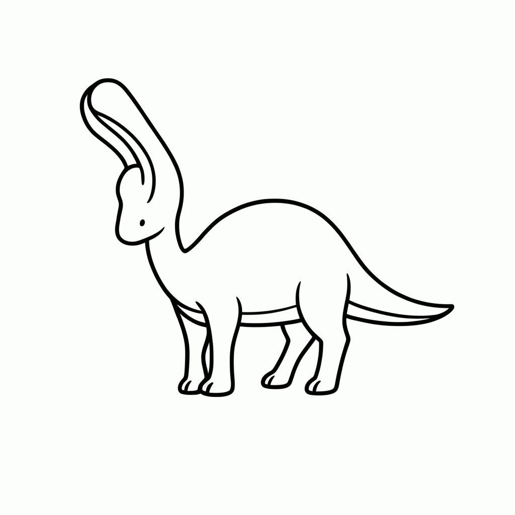 Desenho de Parassaurolofo para colorir e imprimir grátis em folha A4