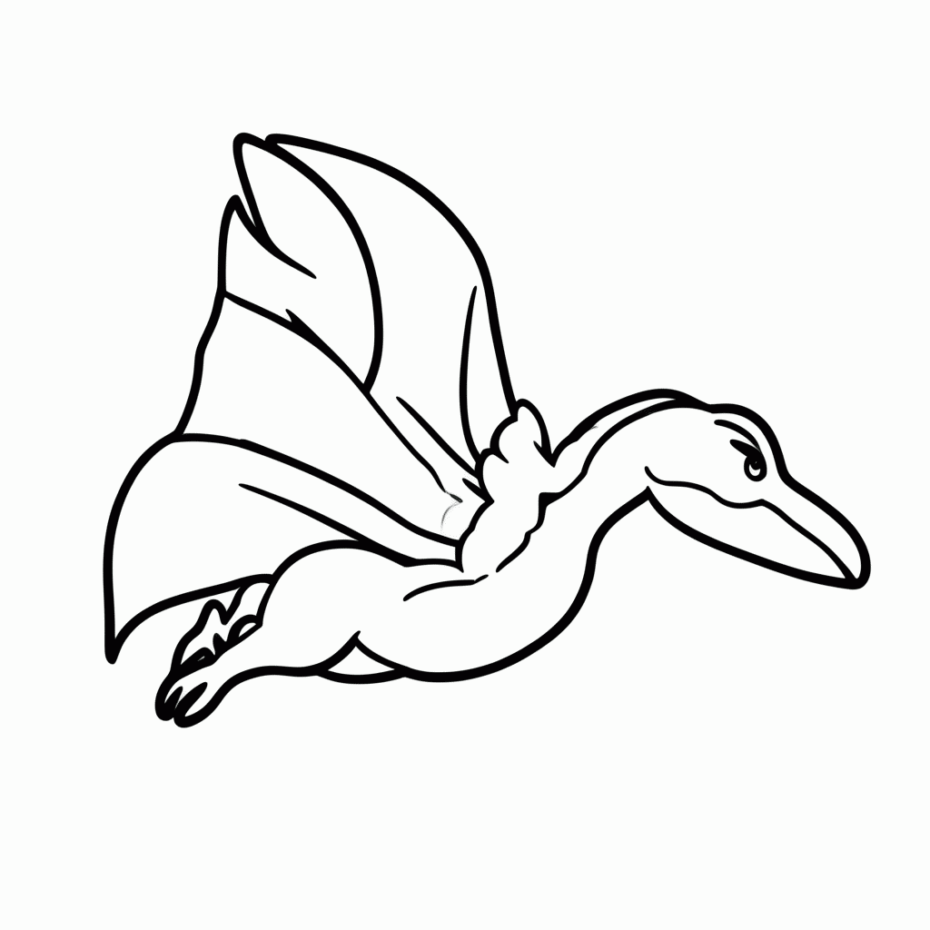 Desenho de Pterossauro para colorir e imprimir grátis em folha A4