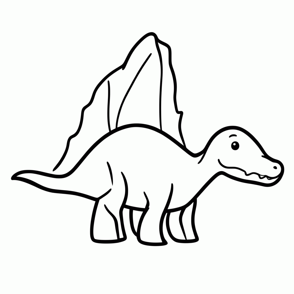 Desenho de Spinossauro para colorir e imprimir grátis em folha A4
