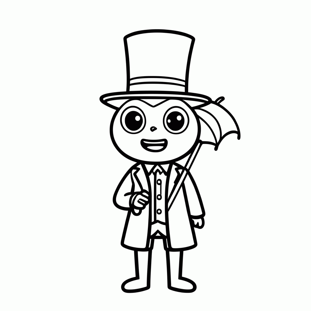 Desenho de Grilo Falante para colorir e imprimir grátis em folha A4